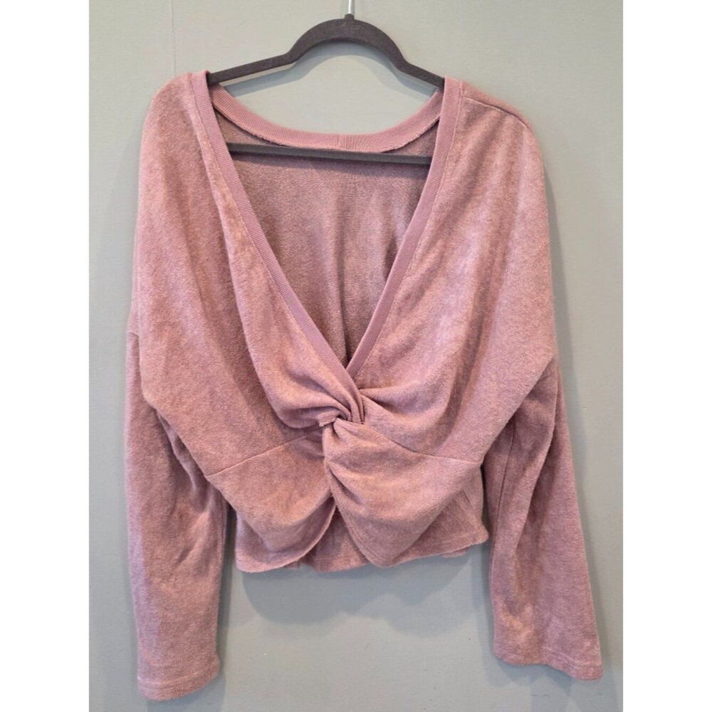 Love Riche Pink Cropped Long Sleeve Cardigan, LG. Balletcore Feminine Lounge